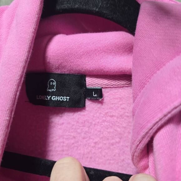 Lonely Ghost Pink Graphic Text Me When You Get Home Hoodie - Picture 6 of 7